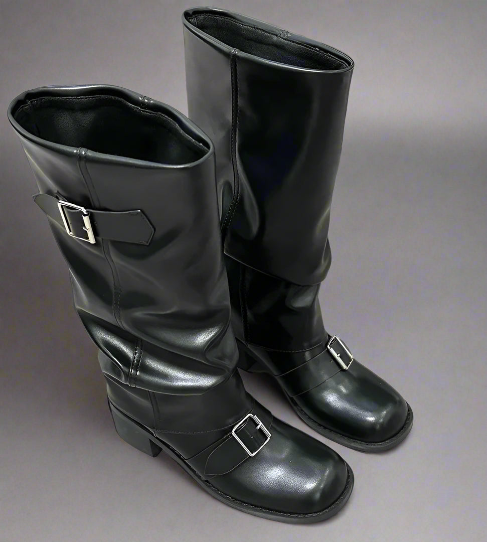 Wearonic.™ Leather Slouch Boots