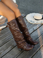 Wearonic.™ Leather Slouch Boots